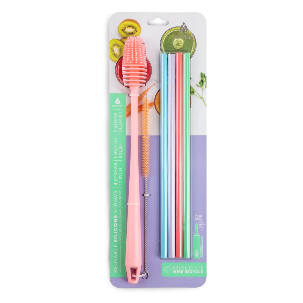 6-Piece Silicone Straw and Bottle Cleaner Set